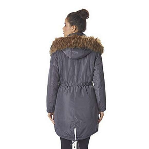 🏷NWT Charcoal  BEBE Hooded Anorak - Picture 5 of 9